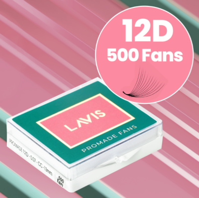 LavisLash- Promade fans- Lash extensions- 12D-500 fans